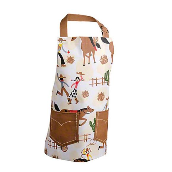 KIDS Rootin Tootin Cowboy Cowgirl Apron - Children's Western Smock Bib - Picture 2 of 9